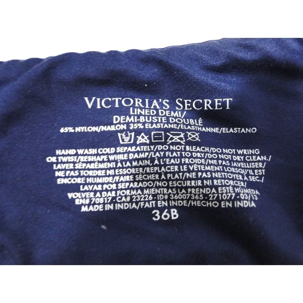 Victoria's Secret Lined Demi Bra Navy Size‎ 36B